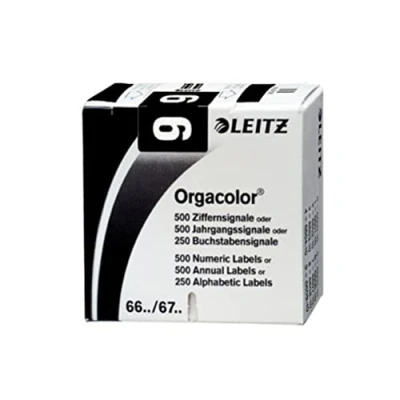 Obrázek Leitz 66091000 Orgacolor číselný signál 9, 500 kusů, černý