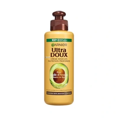 Obrázek Garnier Ultra Doux mit Avocadoöl und Sheabutter Pflegecreme ohne Ausspülen, gelocktes bis lockiges Haar, 200 ml