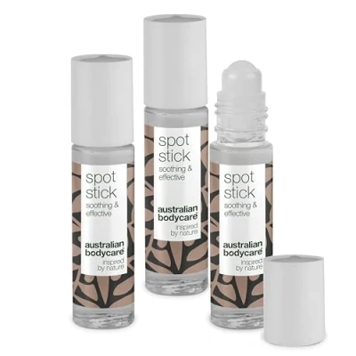 Obrázek Australian Bodycare Spot Stick Tužka na pupínky s olejem z čajovníku Tea Tree Oil proti pupínkům Také k péči při akné 100% veganské zbavte se pupínků a vytlačování 3 x 9 ml