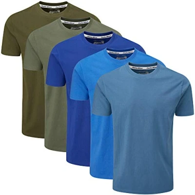 Obrázek Charles Wilson 5er Packung Einfarbige T Shirts mit Rundhalsausschnitt (XL, Horizon)