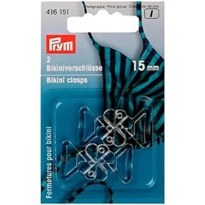 Obrázek Prym 416152 Uzávěry bikin a opasků KST smyčka 12 mm transp. Plastic Loop Clasp, transparentní, 2 kusy