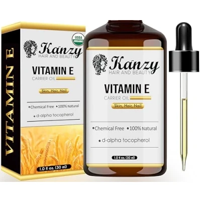 Obrázek Kanzy vitamin E olej bio kapky pro kosmetiku 30 ml 100% přírodní d alfa tokoferol, proti vráskám, stárnutí, čistý vráskám všeho druhu, obličeji, nehtům a vlasům (30 ml)