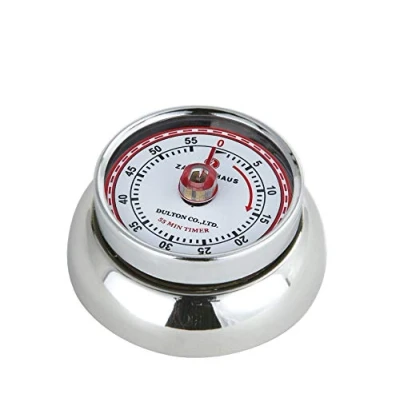 Obrázek Zassenhaus Kuchyňská minutka SPEED, nerezová ocel, Ø 7 cm x 3 cm, analogový ukazatel času s funkcí alarmu, odpočítávací hodiny podporují časové plánování při vaření nebo pečení