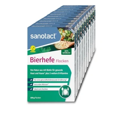 Obrázek sanotact pivovarské kvasnice vločky (1 kg) 100% přírodní kvasnicové s biotinem a vitamíny B pro pokožku, vlasy, nehty ideální vaření jako veganský parmazán &amp; k