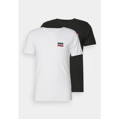 Obrázek Levi&#039;s Pánské tričko Crewneck Graphic 2 ks, Sportwear White/ Mineral Black