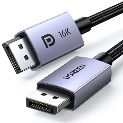Obrázek UGREEN DisplayPort 2. 1 kabel VESA, DP 0 na podporuje 16K@30 Hz, 8K@60Hz, 4K@240Hz 80 Gbps HDR, HDCP, kabel, kompatibilní s Gaming Monitor (3M)