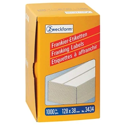 Obrázek AVERY Zweckform 3434 francouzské etikety (papír matný, 1 000 etiket, 128 x 38 mm) balení bílé