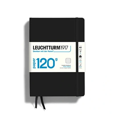 Obrázek LEUCHTTURM1917 363534 Notizbuch Medium (A5) 120 g/m² Paper Edition, Hardcover, 203 nummerierte Seiten, Schwarz, liniert