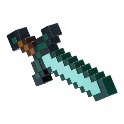 Obrázek Minecraft diamantový meč oficiálně licencovaný merchandise, 3 dynamické světelné režimy s reakcí zvuku, dekorace prostoru pro hráče a sběratelský kousek, USB nebo na baterie