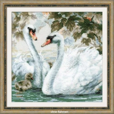 Obrázek Riolis Sada labutí křížkovým stehem, bavlna, vícebarevná, 25 x 0, 1 cm