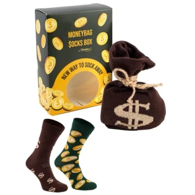 Obrázek Rainbow Socks Dámské pánské veselé peněženky v krabičce ponožky 1 pár, vícebarevné