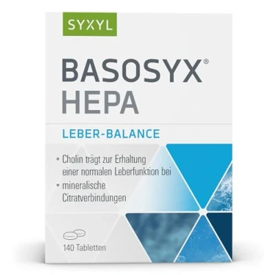 Obrázek SYXYL Basosyx Hepa tablety/doplněk stravy s cholinem pro udržení normální funkce jater a zinku acidobazickou rovnováhu / 140 tablet v blistru