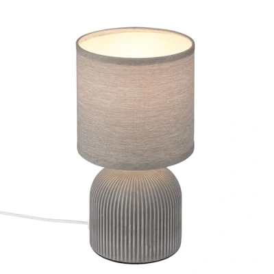 Obrázek BRILONER stolní lampa s látkovým stínidlem, kabelový spínač, keramická noha, lampa, na noční stolek, dekorační chodbu, kancelářská čtení, obývací pokoj,