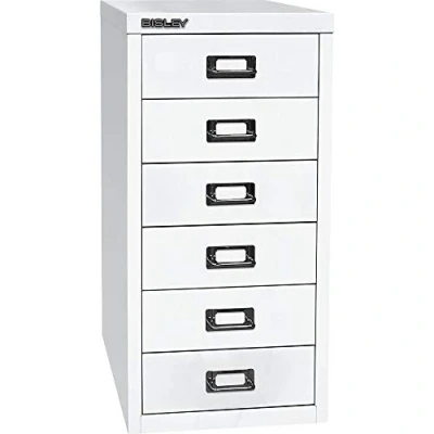 Obrázek BISLEY MultiDrawer, řada 29, DIN A4, 6 zásuvek, kov, 696 dopravní bílá, 38 x 27,9 59 cm
