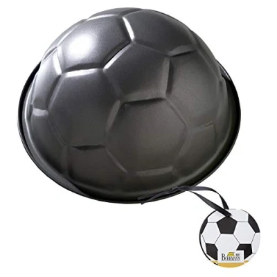 Obrázek Birkmann, forma na pečení motivu, fotbal, 3D z uhlíkové oceli, Ø 22,5 cm, s nepřilnavým povrchem, šedá, odolná vůči teplotám do 230 C, nápadem recepci, 212220