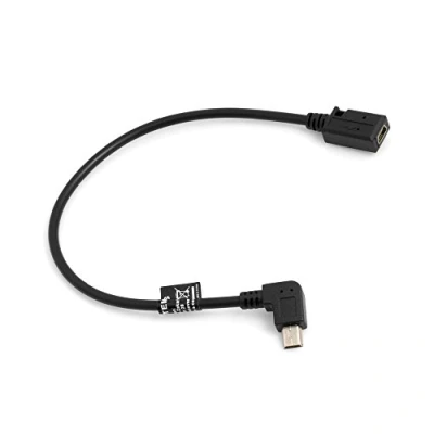 Obrázek System S Mini USB kabel 90 pravoúhlý konektor na zdířku datový nabíjecí 27 cm