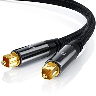 Obrázek CSL 7,5m HQ Platinum Toslink optický digitální kabel S PDIF audio hliníková zástrčka pozlacené kontakty nylonové opláštění LWL vlnový vodič