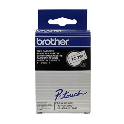 Obrázek Brother TC291 kazeta s popisovací páskou černá, bílá 9 mm x 7,7 m