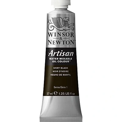 Obrázek Winsor &amp; Newton 1514331 Artisan wassermischbare Ölfarbe, hohe Pigmentkonzentration, gute Deckkraft Lichtechtheit 37ml Tube, Elfenbeinschwarz