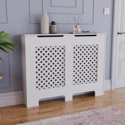 Obrázek Vida Designs Obložení radiátoru Oxford z tradičního lakovaného MDF, bílé, velikost M
