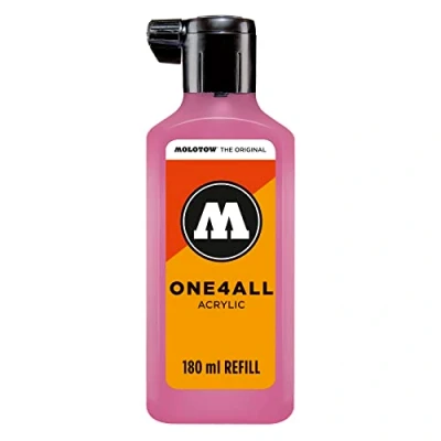 Obrázek Molotow ONE4ALL Refill akryl, barva 200 neonově růžová 180 ml, doplňovací inkoust pro permanentní popisovač