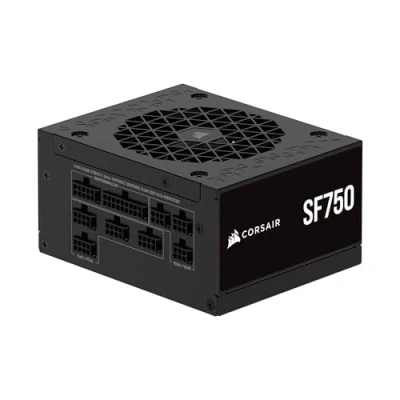 Obrázek CORSAIR SF750 (2024) Plně modulární tichý zdroj 80 Plus Platinum ATX kompatibilní 3.1 s PCIe 5.1 držák SFX to součástí dodávky černý