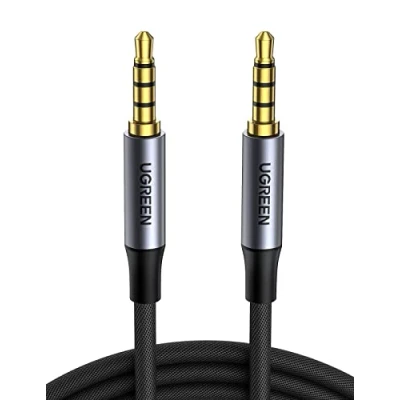 Obrázek UGREEN Aux Kabel 3.5 Klinke auf 3.5mm klinkenkabel 4 Polig unterstützt Mikrofon für Headset(CTIA), Handy, Auto Radio, MP3 Player, Lautsprecher, PS4, Xbox One usw.(2m)