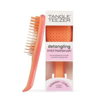 Obrázek Tangle Teezer Ultimate Detangler Mini Salmon Pink &amp; Apricot, Entwirr Haarbürste klein für Kinder und Reisen, perfekt Unterwegs, ohne Ziepen