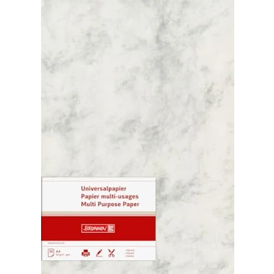 Obrázek BRUNNEN 105141280 univerzální papír / multifunkční mramor (A4, 160 g/m², 25 listů, mramorovaný) šedý