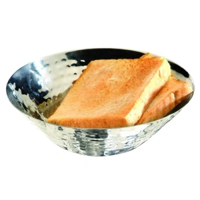 Obrázek APS 30276 Hochglanzpolierter Edelstahl Schüssel für Brot oder Obst mit Gehämmert Blick, Ø 16 x 5 cm