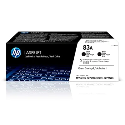 Obrázek HP 83A Balíček CF283AD 2 originálních tonerových kazet Pro tiskárny, kompatibilní s laserovou tiskárnou řady LaserJet MFP 100, 200 a 220, černá