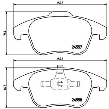 Obrázek Brembo P 61 086 sada brzdových destiček, kotoučová brzda (4dílná)