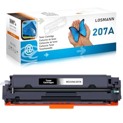 Obrázek LOSMANN 207A W2210A s čipem toner kompatibilní HP 207X W2210X náhrada za Color Laserjet Pro MFP M283fdw M255dw M282nw M283fdn M255nw (černý)