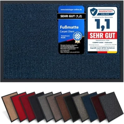 Obrázek Carpet Diem Rohožka 40 x 60 cm v antracitové barvě černá uvnitř pro čisté vstupní prostory protiskluzová &amp; snadná údržba Různé velikosti skvělé barvy