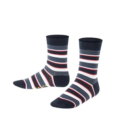 Obrázek FALKE Unisex dětské ponožky Mixed Stripe bavlna šedá Modrá mnoho dalších barev zesílené se vzorem, prodyšné tenké s pruhy a kroužky, 1 pár, (Light Denim 6660)