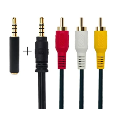 Obrázek QiCheng&amp;LYS 3rca Kabel Auf Av, Av Camcorder Video Adapter 3,5 mm Aux for Smartphones MP3 Tablet Speakers, Home Theater