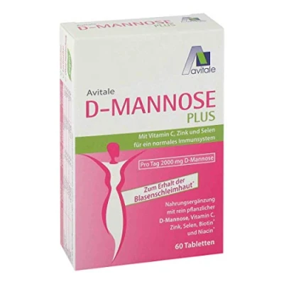 Obrázek Avitale D Mannose Plus 2000 mg tablety s niacinem a biotinem na podporu sliznice močového měchýře* pouze 2 denně!, 120 kusů