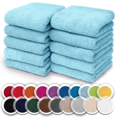 Obrázek NatureMark 10 ks žínek 100% bavlna froté žínky velikost 30 x cm v balení po kusech Barva: Světle modrá