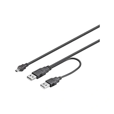 Obrázek Wentronic USB kabel (2 x A konektor na 5pólový Mini B konektor) 0,6 m, 1 kus