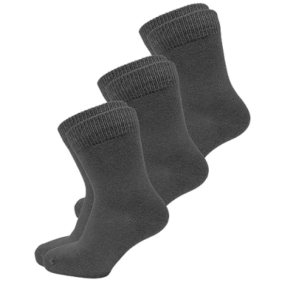 Obrázek vitsocks Dětské ponožky 98 % bavlna jednobarevné chlapecké dívky (3x balení) tenké bavlněné vel. 23 26 27 30 31 34, 3 páry (šedá)