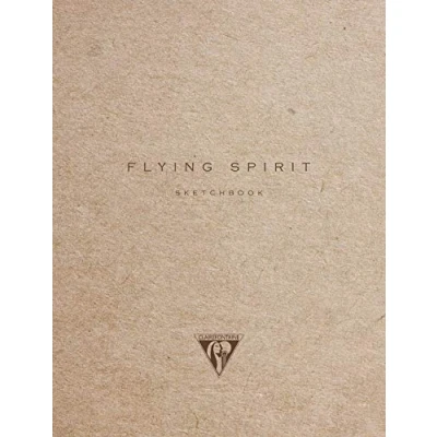Obrázek Clairefontaine 930022C Flying Spirit skicák (DIN A5, 16 x 21 cm, 60 listů, 90 g, papír v barvě slonoviny, ideální pro poznámky, trendy, s potiskem sépia, náhodně tříděné) 1 kus