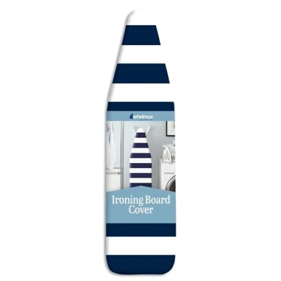 Obrázek Whitmor Standard, schräg, Marineblau gestreift Bügelbrettbezug und Polster, Weiß + Blau, 54&quot; x 15&quot;