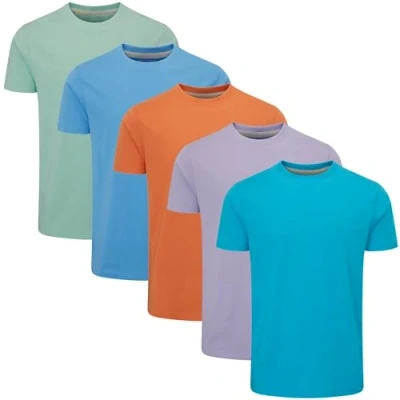 Obrázek Charles Wilson 5er Packung Einfarbige T Shirts mit Rundhalsausschnitt (X Large, Orange Sunset)