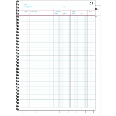 Obrázek SIGEL Expres 30225 Doorschrijfkasboek met b. t.w. kolommen, spiralizovaný, číslovaný, SD papír holandský pokladní kniha samopropisující A4, z udržitelného papíru