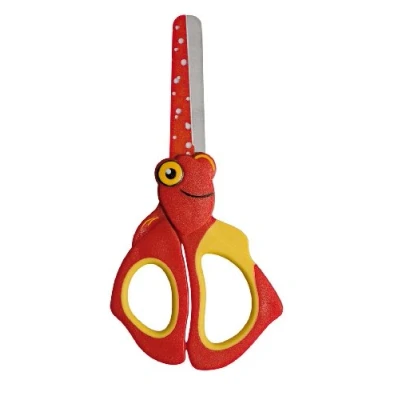Obrázek Wedo 736001 Dětské nůžky pro kutily, Nemo (z nerezové oceli, zaoblené hroty, měkké vložky, 13 cm) červené/žluté