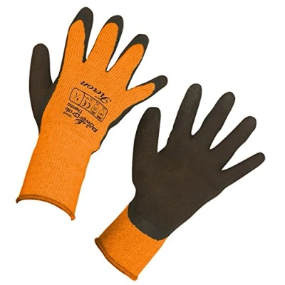 Obrázek Kerbl 297383 PowerGrab Termo pletené rukavice Latex s akrylovou podšívkou Velikost: 9, oranžové
