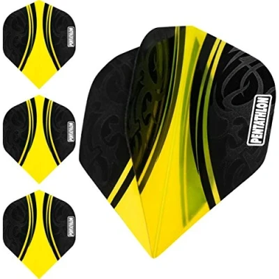Obrázek abcdarts Unisex Pentathlon Tribal Dart Flights, žlutá, klasická EU