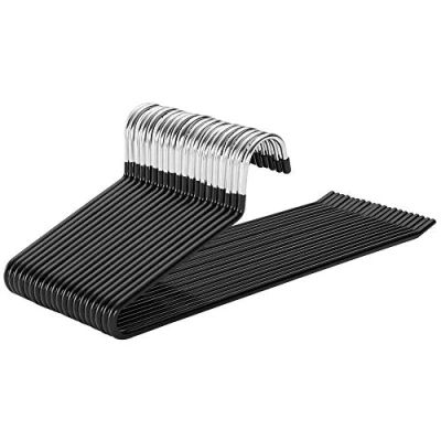Obrázek SONGMICS Ramínko na kalhoty, 20dílná sada, ramínka, otevřený konec, multifunkční, protiskluzové, 38 x 0,5 13 cm, černé CRI004 20