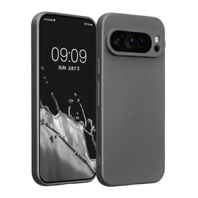 Obrázek kwmobile pouzdro na mobil kompatibilní s Google Pixel 9 Pro měkké silikonové metalicky třpytivé v kovově šedé barvě