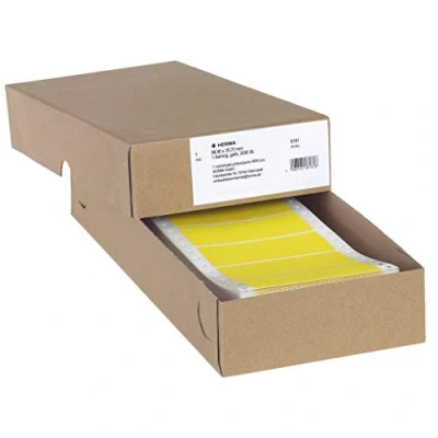 Obrázek HERMA 8181 počítačové etikety nekonečné, 88,9 x 35,7 mm, 1 pruhy, 2000 kusů, samolepicí, nekonečné nálepky s vodicím otvorem, matné, prázdné papírové na počítači, žluté